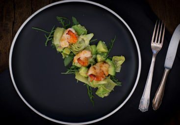 Artischocken-Avocadosalat mit Crevetten