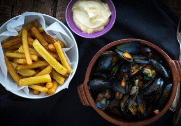 Muscheln mit Pommes Frites